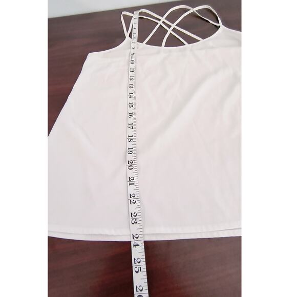 Abercrombie & Fitch Strappy Tank Top women's Size L Cream Color Crepe Pullover - Picture 6 of 10